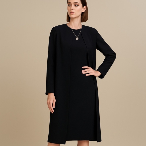 2 piece Escada Black Dress with Matching Coat Made in Italy 🇮🇹 - Picture 1 of 14